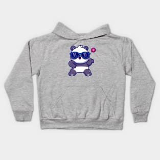 Cute Panda Dance Wearing Glasses Cartoon Kids Hoodie